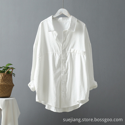 Women Fashion Solid Color Long Sleeve Shirt